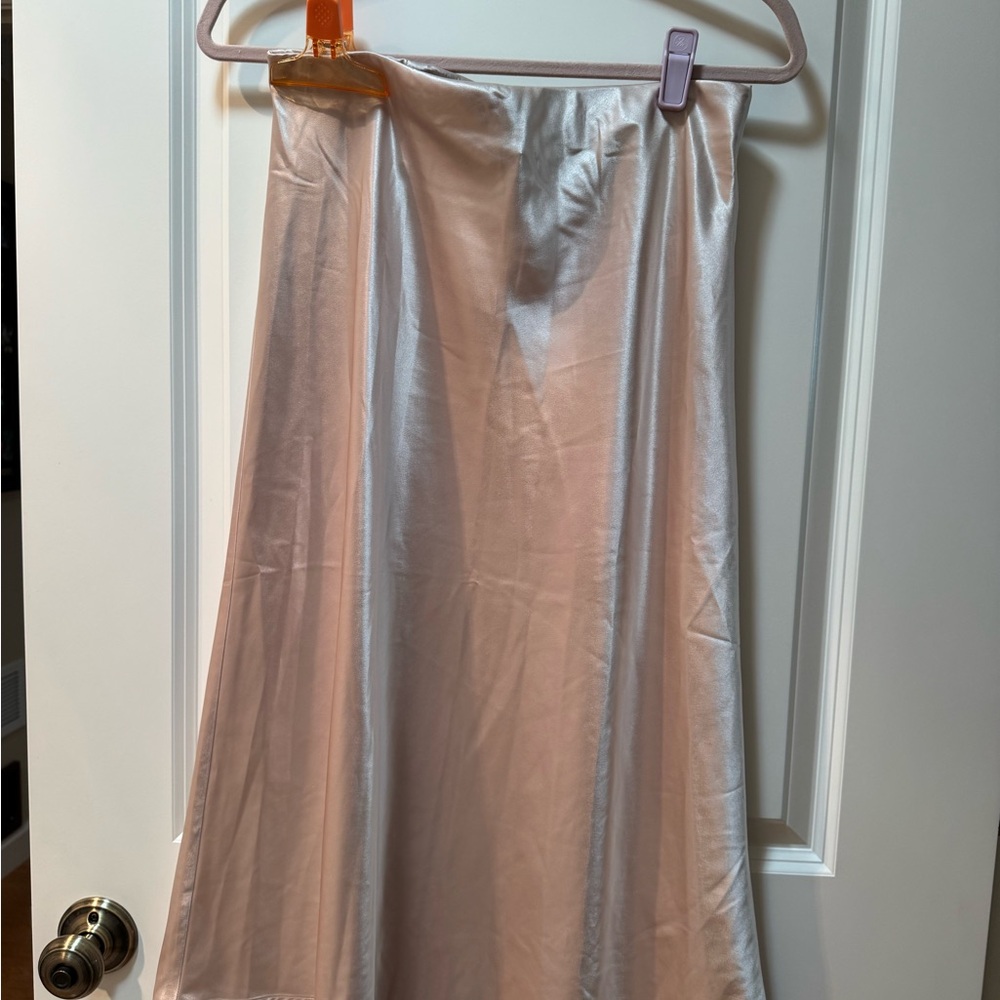 Rachel Zoe Satin Midi Skirt in Blush